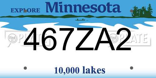 467ZA2 Minnesota License Plate