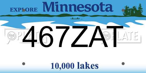 467ZAT Minnesota License Plate