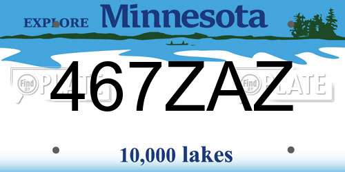 467ZAZ Minnesota License Plate