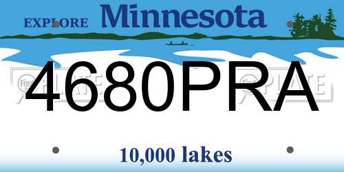 4680PRA Minnesota License Plate