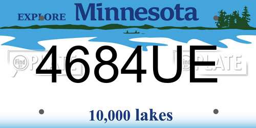 4684UE Minnesota License Plate