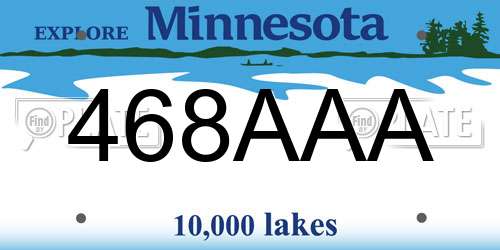 468AAA Minnesota License Plate