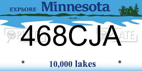 468CJA Minnesota License Plate