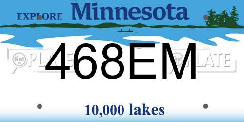 468EM Minnesota License Plate
