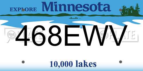 468EWV Minnesota License Plate
