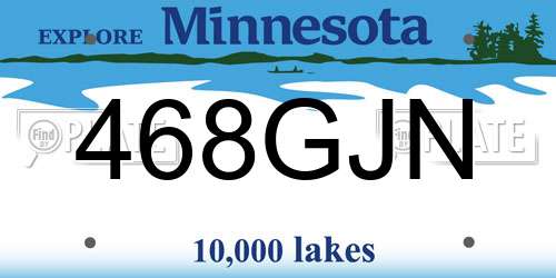 468GJN Minnesota License Plate