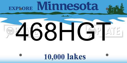 468HGT Minnesota License Plate