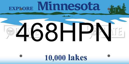 468HPN Minnesota License Plate