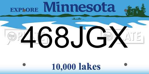 468JGX Minnesota License Plate
