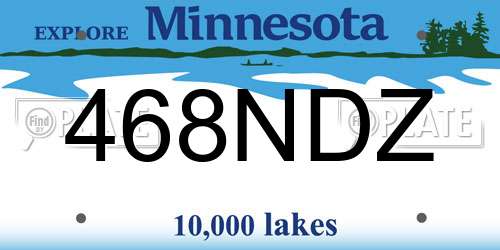 468NDZ Minnesota License Plate