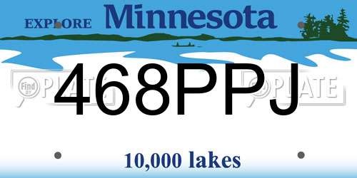 468PPJ Minnesota License Plate