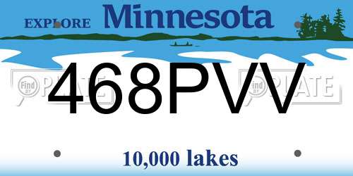 468PVV Minnesota License Plate