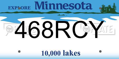 468RCY Minnesota License Plate