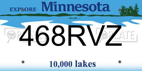 468RVZ Minnesota License Plate