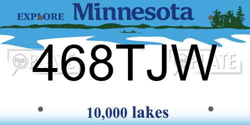 468TJW Minnesota License Plate