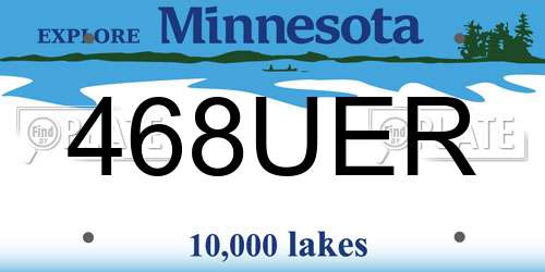 468UER Minnesota License Plate