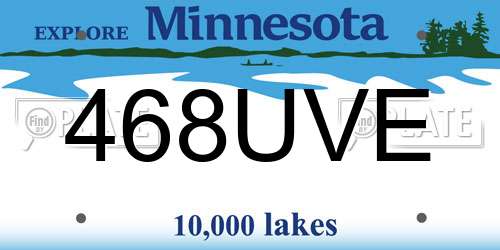 468UVE Minnesota License Plate