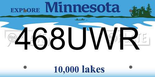 468UWR Minnesota License Plate