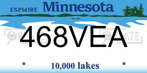 468VEA Minnesota License Plate