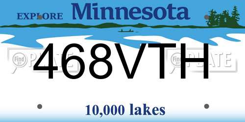 468VTH Minnesota License Plate
