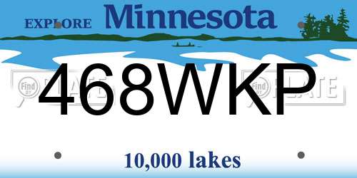468WKP Minnesota License Plate