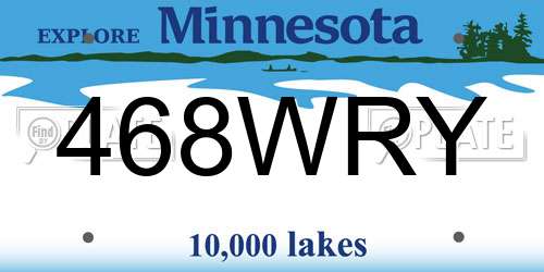 468WRY Minnesota License Plate