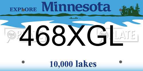 468XGL Minnesota License Plate