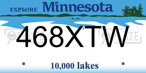 468XTW Minnesota License Plate