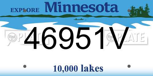 46951V Minnesota License Plate