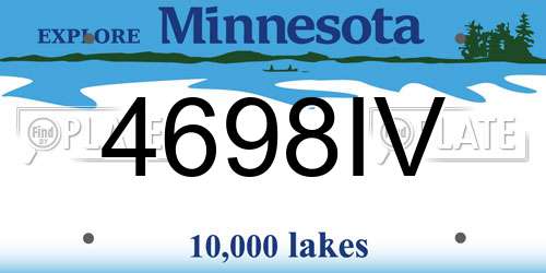 4698IV Minnesota License Plate