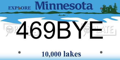 469BYE Minnesota License Plate