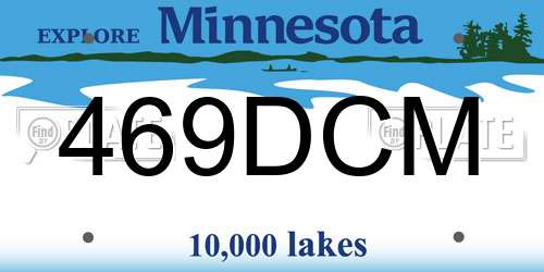 469DCM Minnesota License Plate