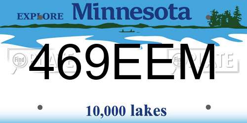 469EEM Minnesota License Plate