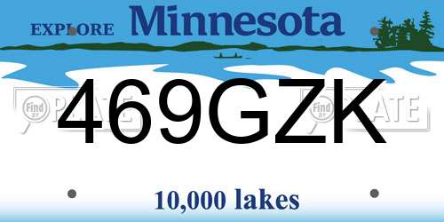 469GZK Minnesota License Plate