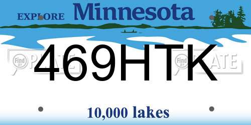 469HTK Minnesota License Plate