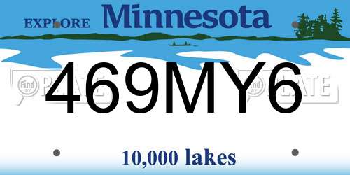469MY6 Minnesota License Plate