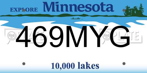 469MYG Minnesota License Plate
