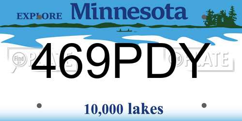 469PDY Minnesota License Plate