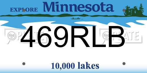 469RLB Minnesota License Plate