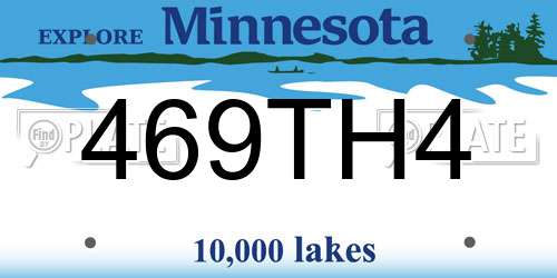 469TH4 Minnesota License Plate