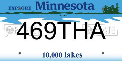 469THA Minnesota License Plate