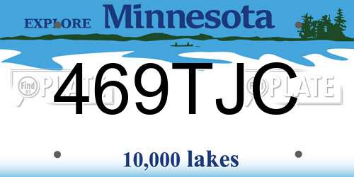469TJC Minnesota License Plate