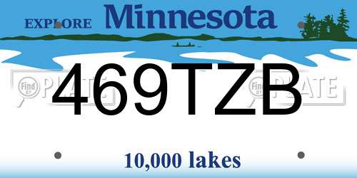 469TZB Minnesota License Plate