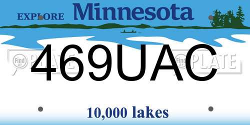 469UAC Minnesota License Plate