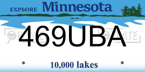 469UBA Minnesota License Plate