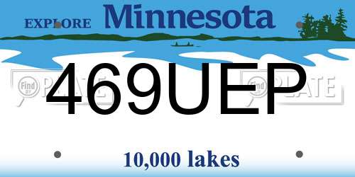 469UEP Minnesota License Plate