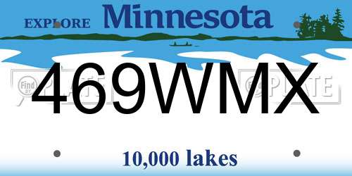 469WMX Minnesota License Plate