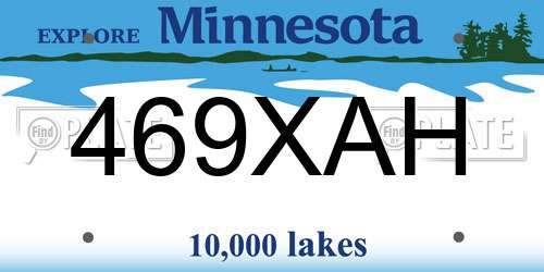 469XAH Minnesota License Plate