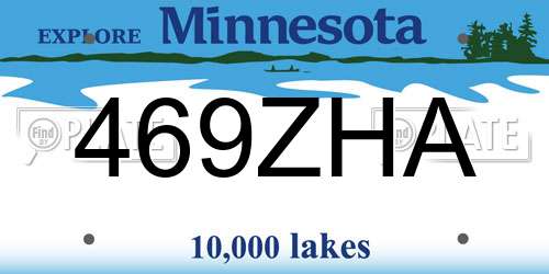 469ZHA Minnesota License Plate