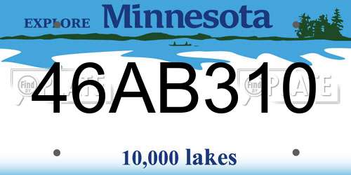 46AB310 Minnesota License Plate